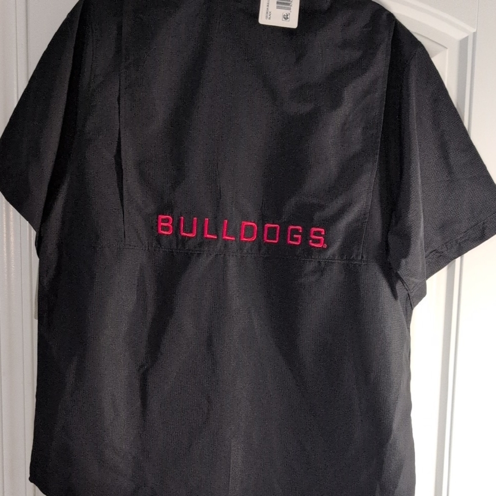 Pro Edge Black Men's Casual Button Down Shirt with Embroidered Logo - Picture 2 of 2